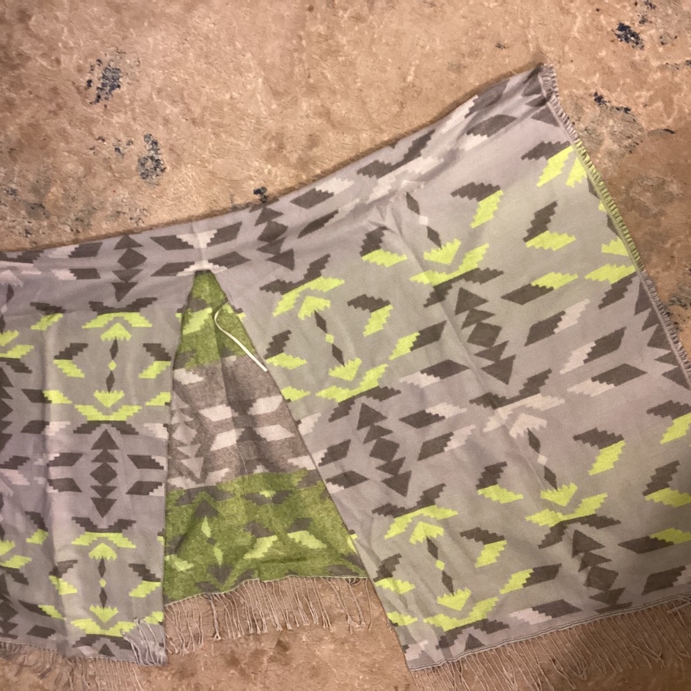 Grey lime green cape